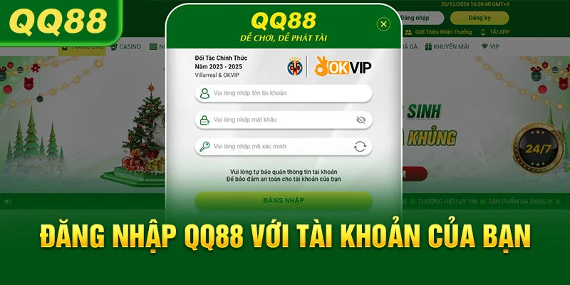 Đăng nhập QQ88 với tài khoản của bạn