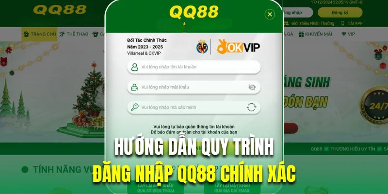 Hướng dẫn hội viện quy trình đăng nhập QQ88 chính xác