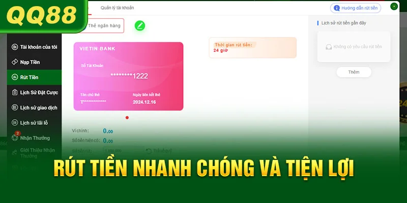 Rút tiền nhanh chóng và tiện lợi